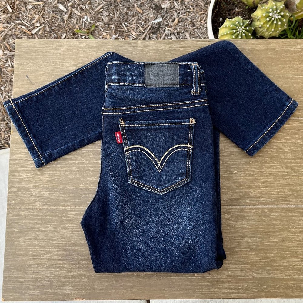 Levi 710 Super Skinny Dark Blue Jeans Girls Size 10 Regular